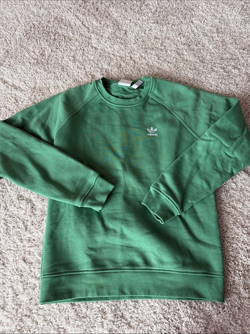 adidas Green Pullover Sweatshirt with White Trefoil